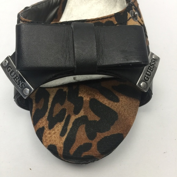 GUESS Adella Animal Print Cheetah Heels Bow 7.5M - Picture 6 of 6